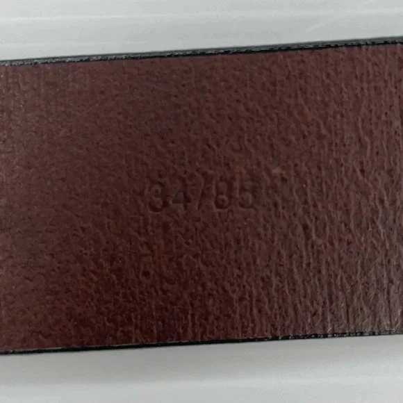 Boconi Nashville Brown Leather Belt Handcrafted Silver Tone Buckle Size 34 - Picture 7 of 10